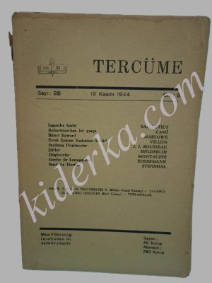 Tercüme Dergisi Sayı: 28 Kasım 1944