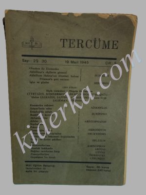 Tercüme Dergisi Sayı:29-30  Mart 1945