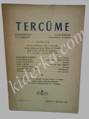 Tercüme Dergisi Sayı:71-72 Temmuz-Aralık 1960